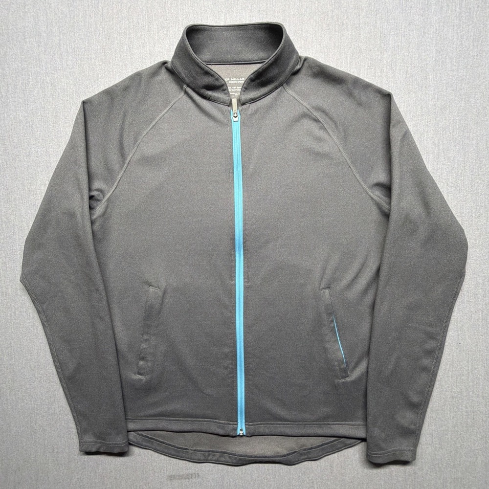 PETER MILLAR Crown Sport Performance Jacket Full Zip Size Medium Gray Golf